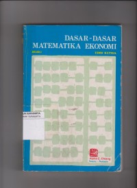 Dasar-dasar Matematika Ekonomi. Jilid 2